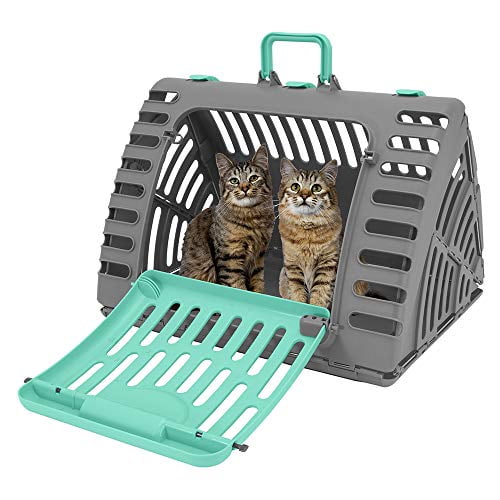 SportPet Designs TG Transporteur de Chat Pliable de Voyage - Porte avant en Plastique Pliable