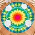 thumbnail image 2 of Colorful Tie Dye Blossom Pattern Round Fitted Tablecloth with Elastic Edge,Dining Table Cover Waterproof,Outdoor Round Tablecloth for Camping,Dining,Indoor and Outdoor, 2 of 7