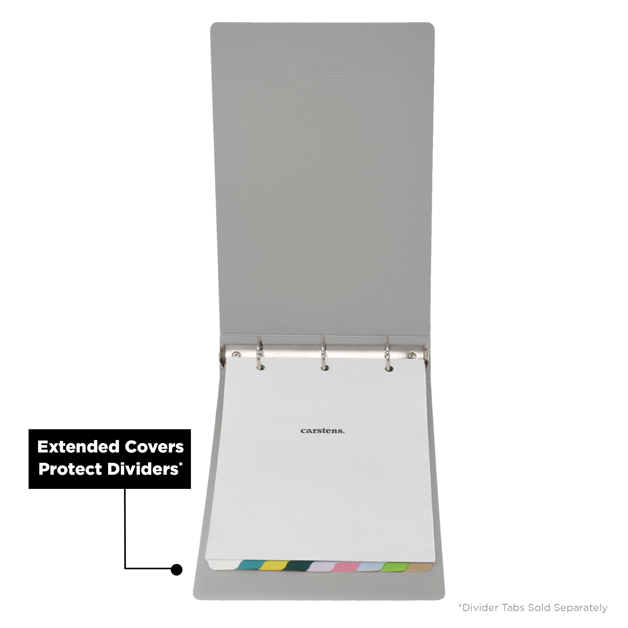 Carstens 1-Inch Heavy Duty 3-Ring Binder -Top Opening, Ash Gray