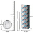 thumbnail image 5 of 20oz Blue Red Checkered Pattern Skinny Tumblers Stainless Steel Tumbler with Lid and Straw,Vacuum Insulated Double Wall Travel Tumbler Cups with Cleaning Brush for Coffee,Tea, 5 of 6