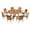 Teak 2, variant on Grade-A Teak Dining Set: 5 Seater 6 Pc: 60" Round Table And 5 Wave Stacking Arm Chairs Outdoor Patio WholesaleTeak #51WV1206