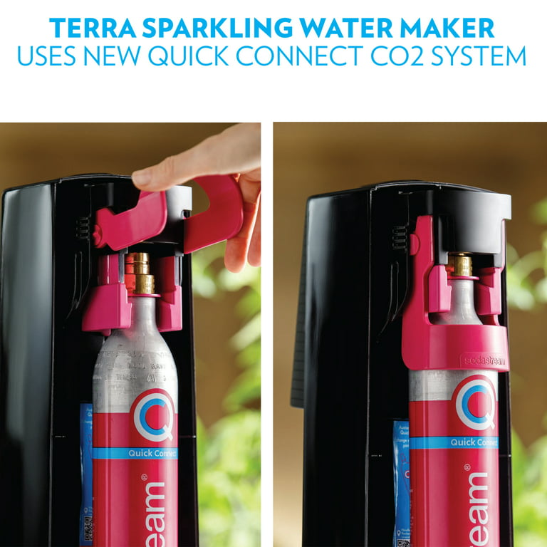 SodaStream Terra Classic Sparkling Water Maker w/60L Cylinder, 2X1L Bottle  Black