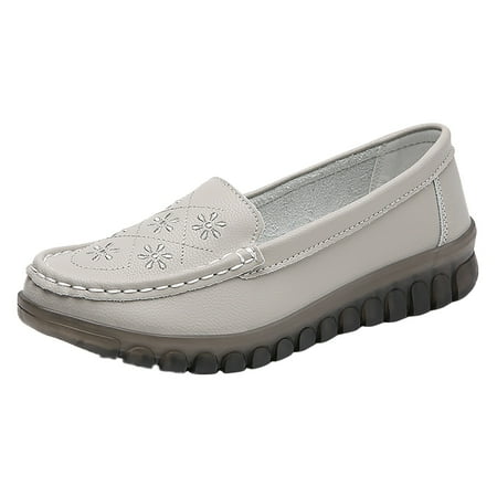 

Shoes For Women Women Comfort Walking Flat Loafer Slip On Leather Loafer Comfortable Flat Shoes Outdoor Driving Shoes