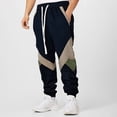 thumbnail image 2 of oqasdz Men's Pants Summer Lightweight Color Block Jogger with Elastic Waistband Trendy Harem Bottoms Fashion Casual Loose Fit Dailywear, 2 of 4