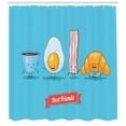 thumbnail image 3 of Ambesonne Bacon Shower Curtain, Comic Breakfast Friends, 69"Wx84"L, Multicolor, 3 of 3