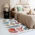 thumbnail image 3 of Coastal Rug & Home Decor - Seashell and Coral Rugs for Entryway, Front Door Mat Indoor Entrance, Washable Rugs, 3x5 Rug, Non Slip Soft Small Area Rug, Beach Theme Carpet & Room Decorations Y-&276, 3 of 7
