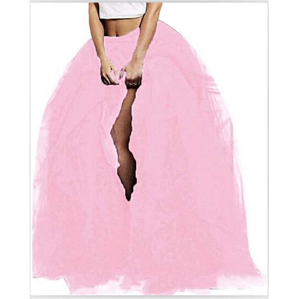 Txlixc Falda estratificada para mujeres, falda de cintura alta, falda de princesa abierta frente a la red de burbujas party a Txlixc moda