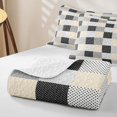 thumbnail image 4 of Castle Fairy Retro Buffalo Plaid Twin Quilt Set 2 Pieces,Abstract Polka Dots Twin Coverlet Set,Beige Charcoal White,1 Bedspread and 1 Pillowcase, 4 of 7