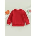 thumbnail image 4 of Toddler Baby Girl Boy Valentine's Day Outfit Crewneck Sweatshirt Long Sleeve Sweater Shirt Spring Pullover Tops, 4 of 7