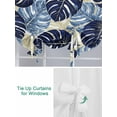 thumbnail image 3 of Blue Palm Leaves Tie Up Curtains for Windows 45 Inch Length Balloon Curtains Kitchen Adjustable Balloon Window Shade Farmhouse Summer Beige Tropical Plants Tie Up Bathroom Curtain Window 34"x45", 3 of 6