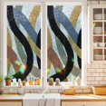Windows Rainbow Ribbons Window Privacy Film, Abstract Curved Lines Stained Glass Rainbow Film ...