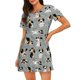 thumbnail image 1 of Balery Funny Beagle Active Dog Camisón de manga corta con cuello redondo para mujer, cómodo y elegante., 1 of 6