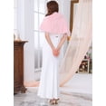 thumbnail image 4 of DARING DIVA Women's Faux Fur Bow Tie Neck Wedding Cardigan Shrug S Pink, 4 of 6