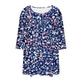 thumbnail image 7 of 3/4 Sleeve Tops for Women Summer Sale Women's Plus Size Solid Color Gradient European T-Shirt Home Casual with Three Quarter Sleeves Round Neck Top/shirt, 7 of 7