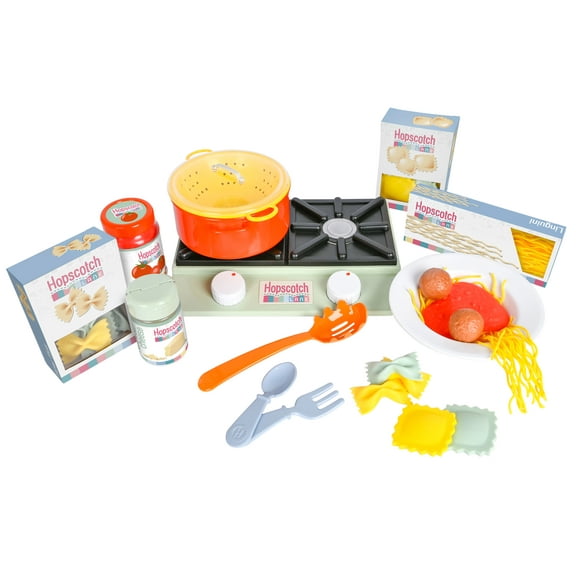 Hopscotch Lane Let’s Make Pasta 33 Piece Set – Doll Cooking Set & Doll Clothing for Kids Ages 3 