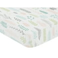 thumbnail image 3 of Sweet Jojo Designs Sloth Pink and Blue Fitted Crib Sheet, 3 of 6