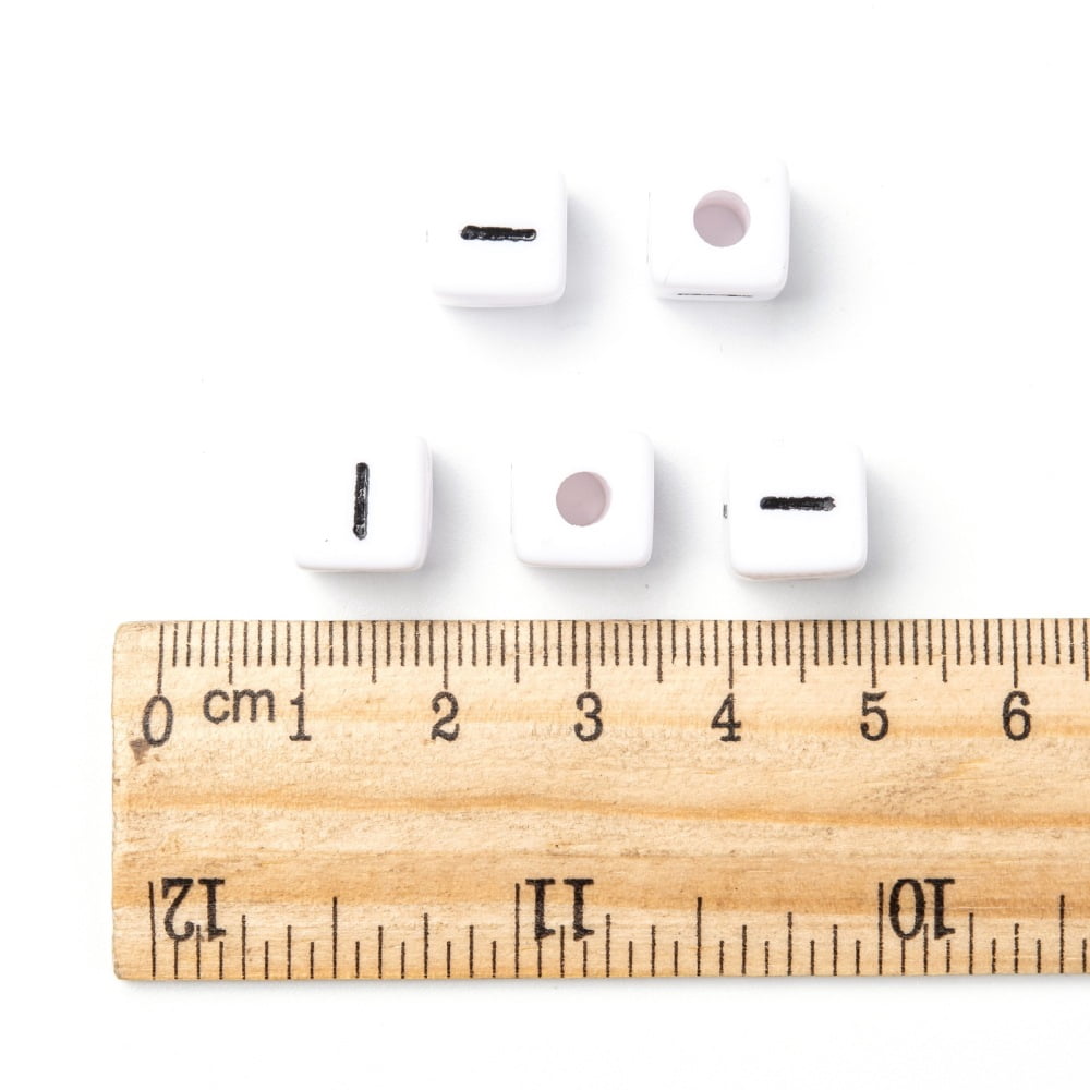 Letter Acrylic European Beads Horizontal Hole Cube Letter.I 10x10x10mm Hole: 3.5~4mm about 598pcs/500g