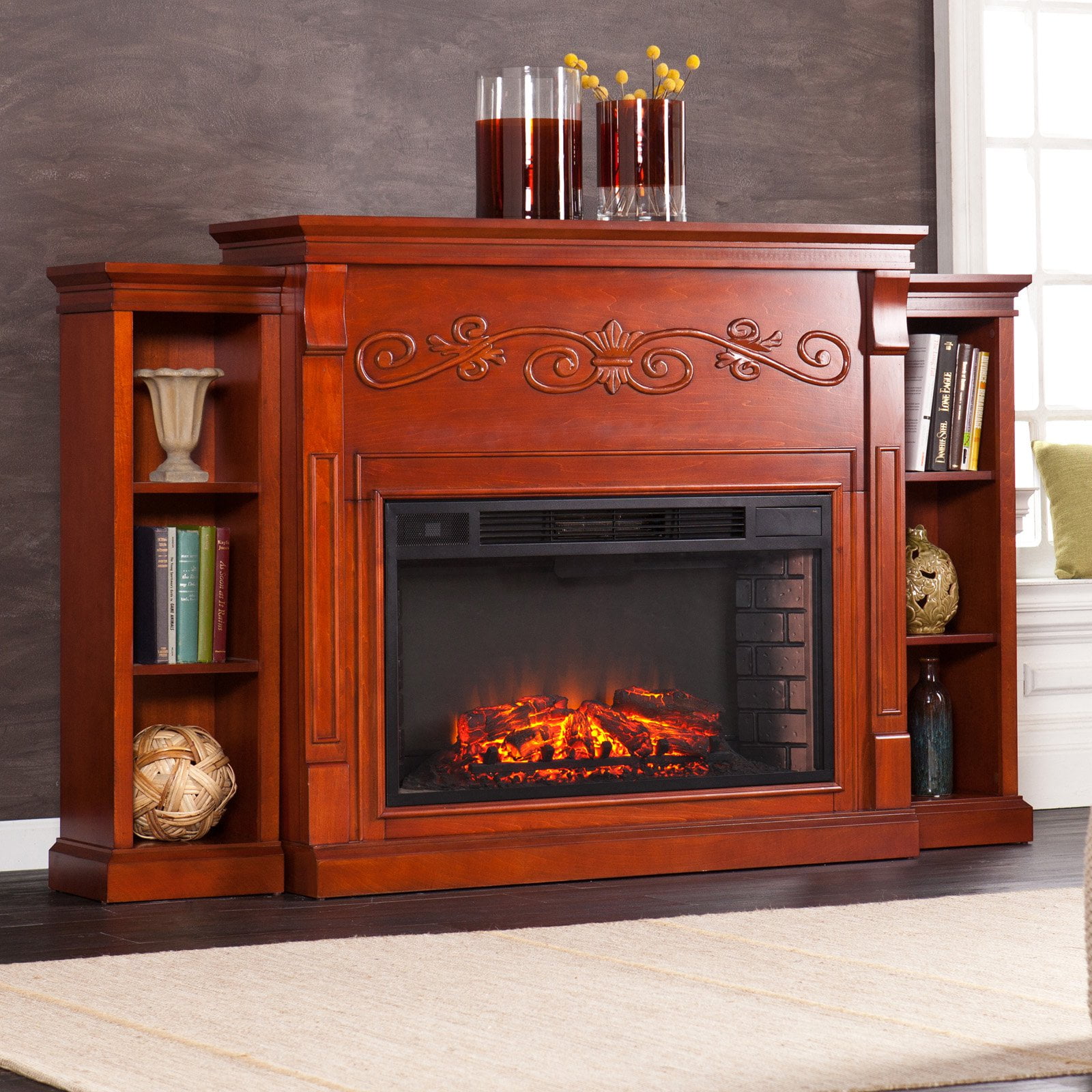 Southern Enterprises Walden Wide Firebox Electric Fireplace Southern Enterprises Walden Wide Firebox Electric Fireplace Com