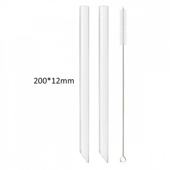 High Borosilicate Glass Straws Straight Reusable Drinking Straw Boba Bubble Tea Milk Smoothies Fruit Cocktails Bar Accessories