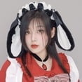 thumbnail image 7 of Jiibva Japanese Bowknot Plush Bunny Hair Hoop Ribbon Lace Lolita Rabbit Ears Headband Furry Cute Hair Bands Head Accessories, 7 of 7