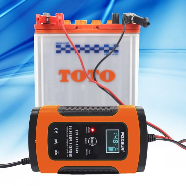 Automatic 12V Battery Charger For Automobile Motorcycle LCD Charger Display Charger With US Plug