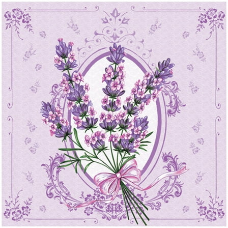 Keep Unique Everyday Floral Decorative Decoupage Paper Napkins, Lavender Purple Napkins, Pack/20