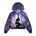 thumbnail image 5 of Xixirimido Black Cat Butterfly Wisteria Pattern Kids Half Zip Hoodies for Girls 3D Graphic Hooded Sweatshirt Zipper Long Sleeve Pullover Top with Pockets Size 13-14, 5 of 7