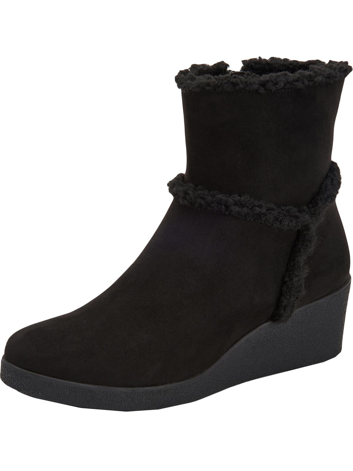 Black Wedge Boots