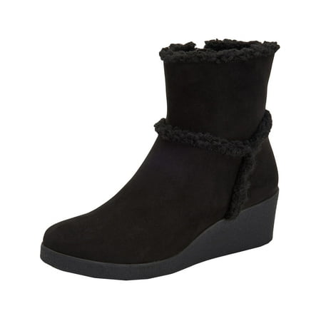 

Style & Co. Womens Jordanyy Suede Ankle Wedge Boots Black 6.5 Medium (B M)