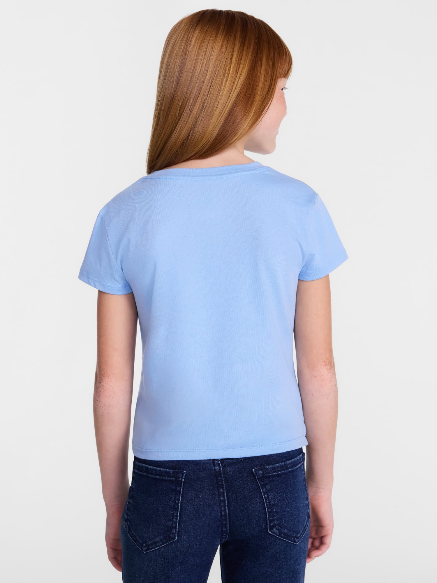 Wonder Nation Girls Embellished Graphic Tee with Short Sleeves, Sizes 4-18 & Plus