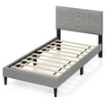 thumbnail image 1 of Costway Twin Size Bed Frame with Linen Fabric Upholstered Headboard & Wooden Slat Support, 1 of 10