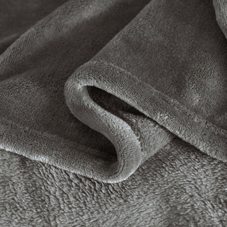 JML Fleece Blanket Flannel Blanket Couch Grey Queen 77X81 Soft  Lightweight Bed Blanket 