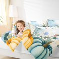 thumbnail image 4 of Homewish Autumn Fall Pumpkin Queen Comforter Set,Rustic Harvest Bedding Sets,Blue Orange White Bedding Comforter Set For Girl Boy,Super Cozy Room Decor Reversible,3pcs, 4 of 8