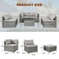 thumbnail image 5 of 7 Pieces Patio Furniture Set, All-Weather Sectional Sofa PE Rattan Wicker Patio Outdoor Conversation Set with Thickened Cushions and Coffee Table (Red), 5 of 8