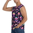 thumbnail image 3 of Fotbe cartoon Skull rainbow space Men's Camiseta sin Mangas Estampada para Hombres, Playera Casual para Gimnasio, Entrenamiento, Playa-Small, 3 of 7