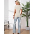 thumbnail image 4 of DARING DIVA Women's Maternity Stretchy Knit Short Sleeve Sweater S White, 4 of 8