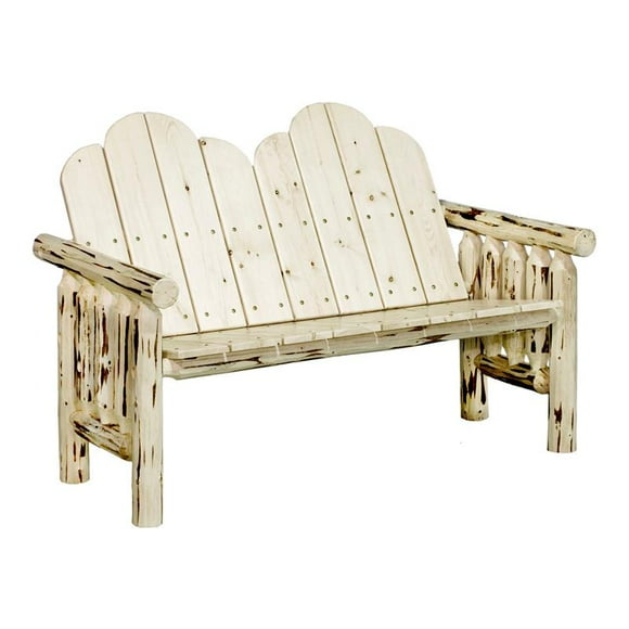 Montana Woodworks 17.5" Handcrafted Transitional Wood Deck Bench in Natural