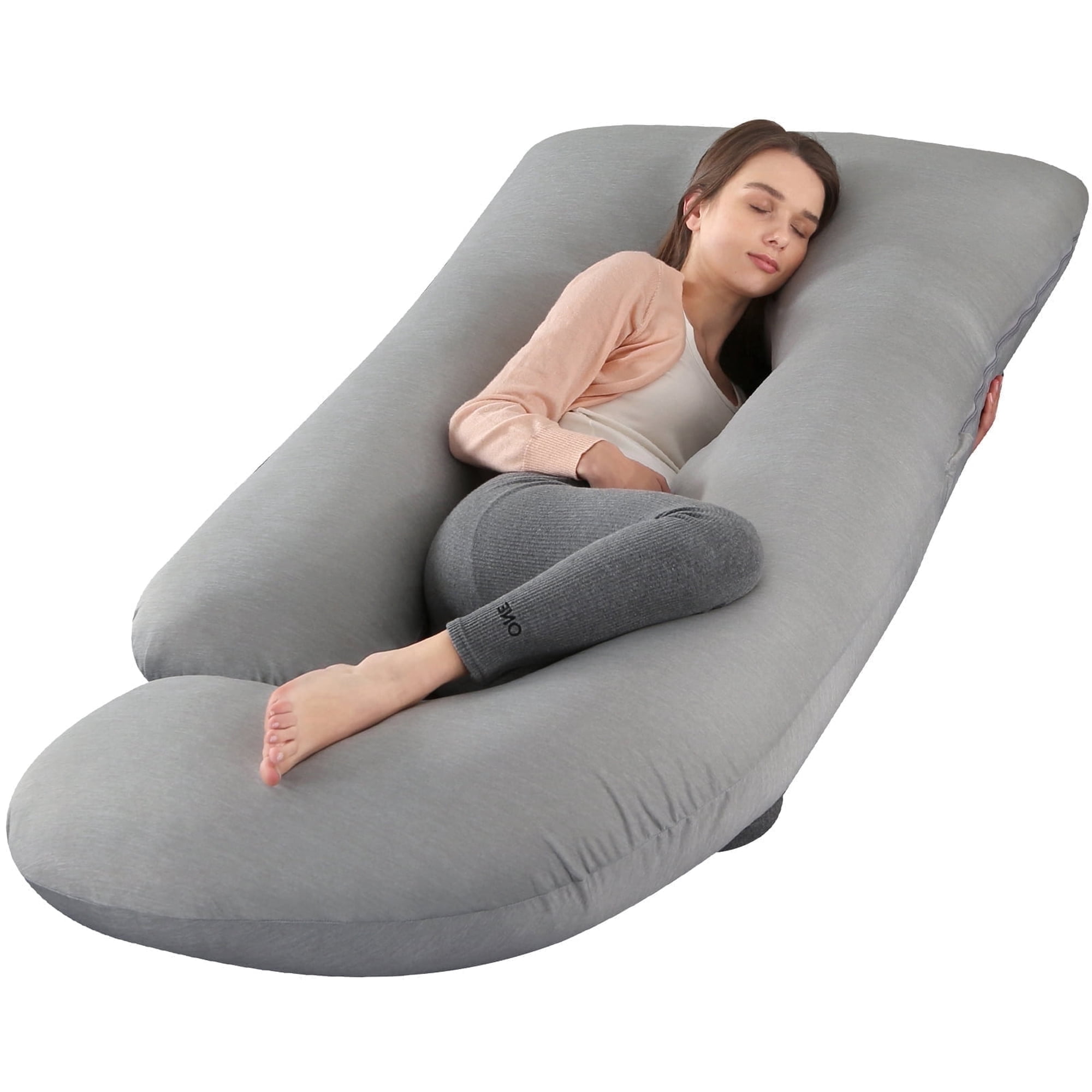 BATTOP Pregnancy Pillow for Sleeping with Cooling Cover, Support for Head,Back,Legs,Belly,Hips, 57 in, Maternity Pillow with Removable Washable Cover