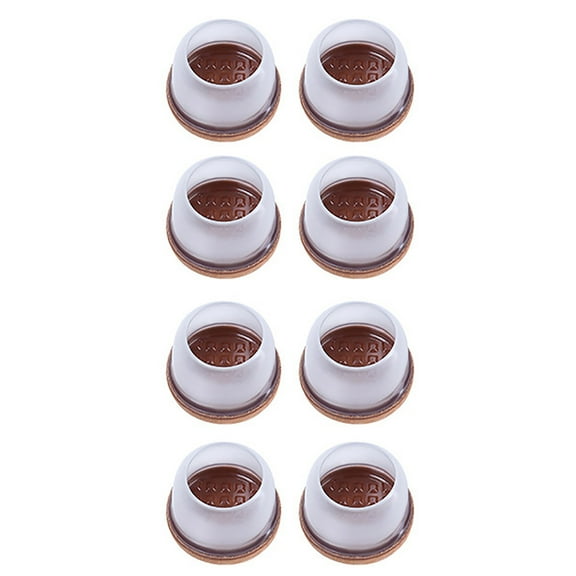 kedshhgu Chair Leg Floor Protectors Clear, 8 pcs Clear Felt Bottom Silicone Pads for Hardwood Floors & Furniture Feet Rubber Caps for Chairs - Big