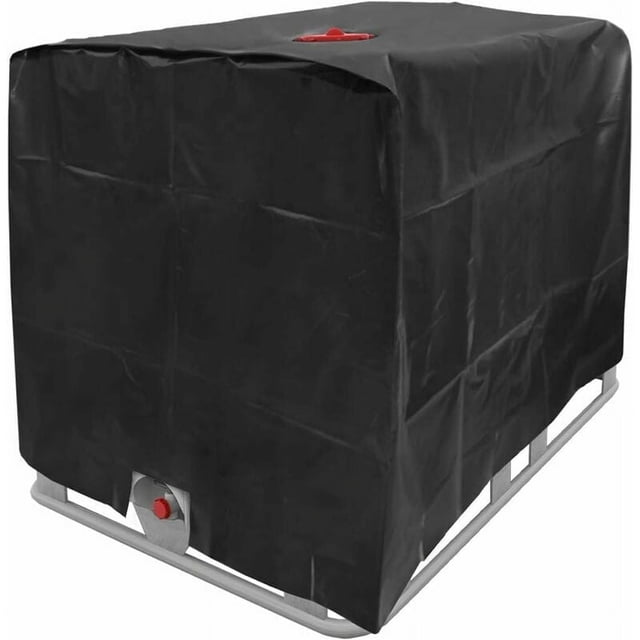 Funda para contenedor IBC de alta calidad, parasol para exteriores que bloquea los rayos dañinos para la protección del agua de barriles de lluvia de 1000 l, funda protectora impermeable negra,