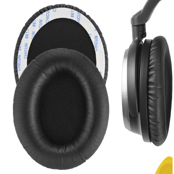 Geekria QuickFit Replacement Ear Pads for Audio-Technica ATH-ANC7, ANC9 Headphones Ear Cushions, Headset Earpads, Ear Cups Cover Repair Parts (Black)