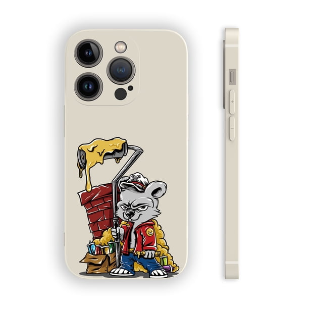 ¡Exprese su estilo único con esta peculiar funda para teléfono plateada mate con estampado gráfico para iPhone15 Pro Max 14 13 12 Pro 11!