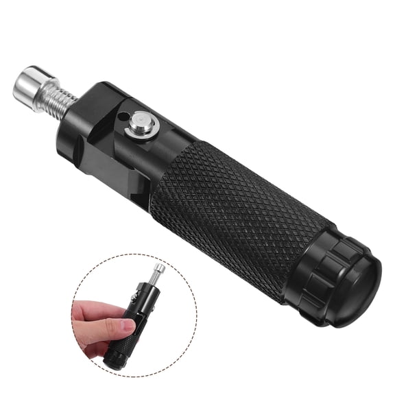 Homoyoyo Motorcycle Folding Rear Foot Pegs, 1 Pair Black Aluminum Alloy Footrest Pedals for Motorbike Bikes