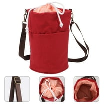 LEORX Large Capacity Knitting Organizer Bag for Yarn Red 1Pcs