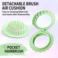 thumbnail image 4 of OPALESQUE 2pcs Metallic Shinning Finish Shell Shape Folding Travel Hair Brush Compact Brush with Mirror,Mini Hair Brush Portable Cute Pocket Massage Comb for Women (Pink + Green), 4 of 8