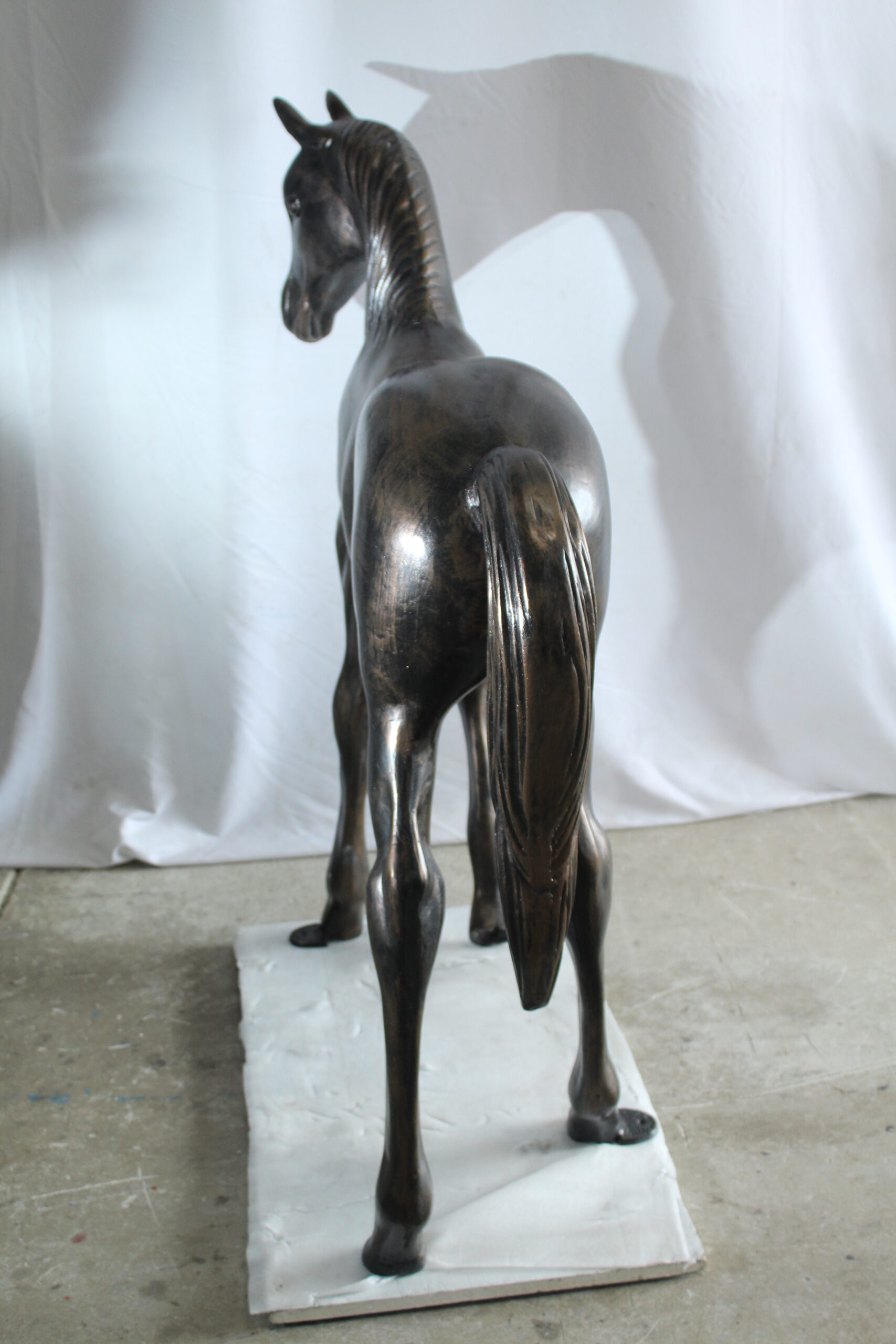 Nifao Life Size Aluminum Arabian Colt Horse Statue for Decoration – Garden Outdoor Decor Sculpture, 50"L x 15"W x 52"H