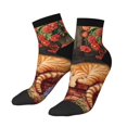 thumbnail image 3 of Salouo Sleeping Cat Flowers Pattern Unisex Middle Tube Socks,Middle-Finger Knee High Socks Over The Calf Tube Stocking Crew Stockings for Women and Men Tube Socks, 3 of 8