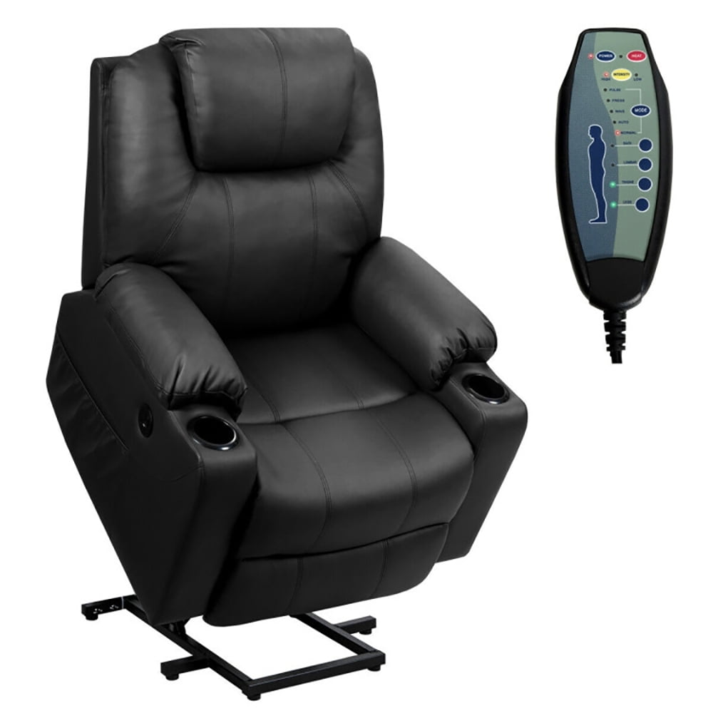 Finihen Massage Recliner Sofa, Electric Recliner Chair, Electric Power Lift Leather Massage Sofa, for Living Room, Bedroom, Black Finihen Massage Recliner Sofa, Electric Recliner Chair, Electric Power Lift Leather Massage Sofa, for Living Room, Bedroom, Black