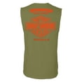 thumbnail image 2 of Harley-Davidson Men's Ragged Sleeveless Cotton Muscle Shirt, Military Green (M), Harley Davidson, 2 of 2