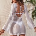 thumbnail image 3 of Vestido playero manga larga para mujer, Vestido playa holgado, ropa baño Sexy ahuecada, traje baño ganchillo, 3 of 5